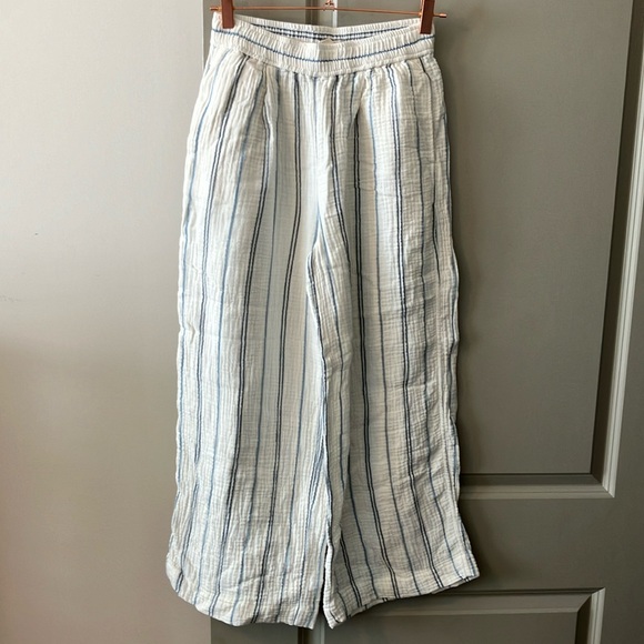 NWOT Madewell The Untailored Wide-Leg Crop Pant in Striped Lightspun Sz XS - Picture 4 of 10